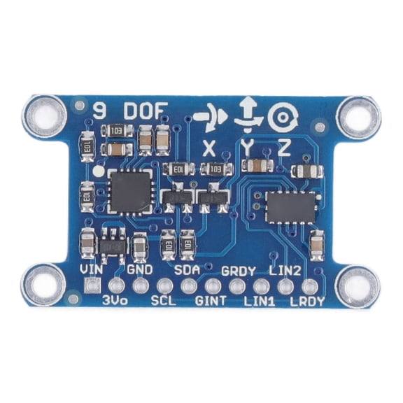 YAHHU 9DOF 9 Axes Digital Gyroscope Sensor Compass Magnetic Field Angular Velocity Module 3-5V Replacement Part For Vehicle And Electronics (1.57 inches / 4 cm)
