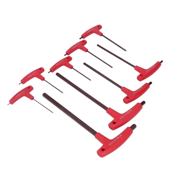 YAHHU 9PCS Metric T Handle Hex Key Set S2 Steel Ball End Allen Wrench Tool Kit (1.5mm-10mm / 0.06-0.39 inches) for Auto Repair