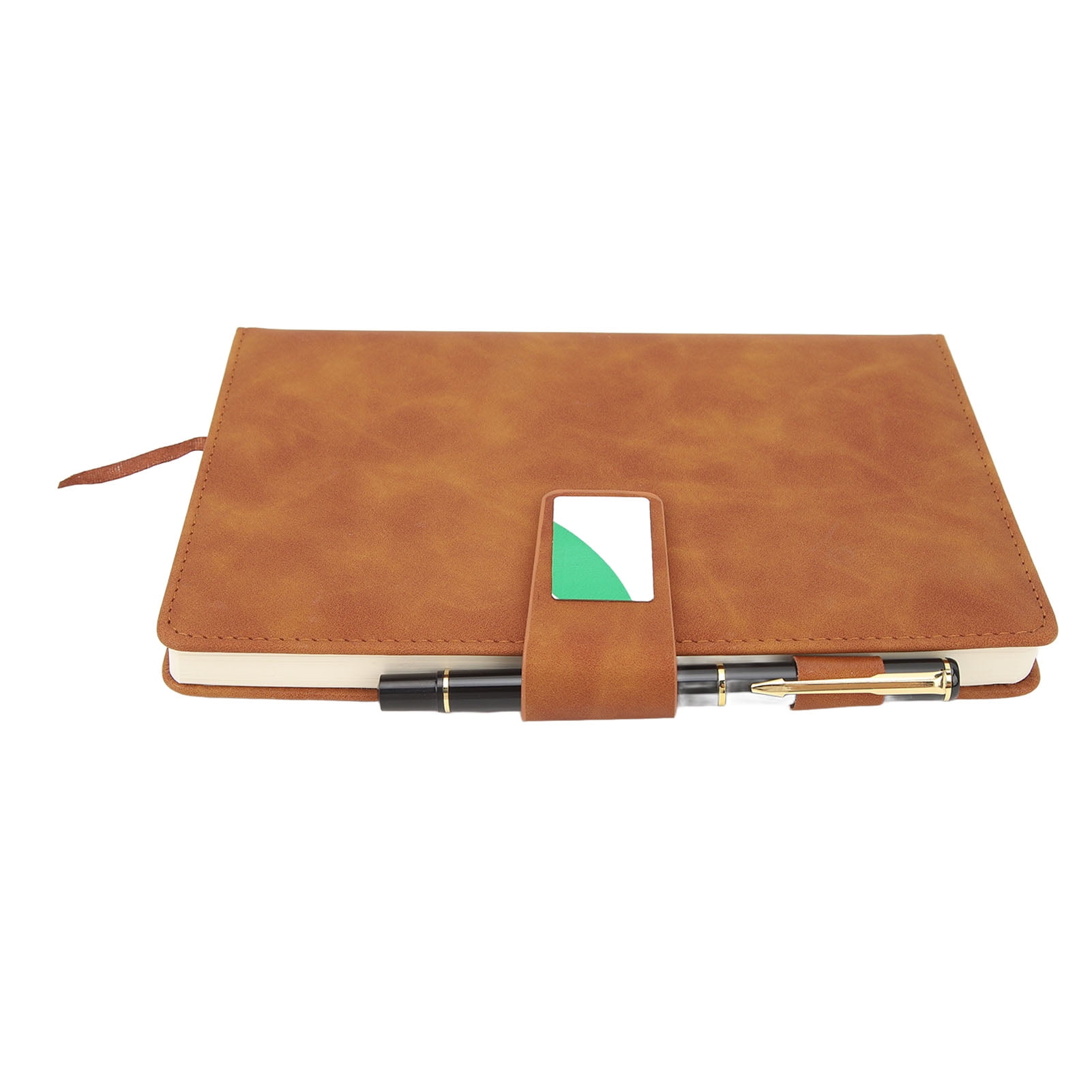 YAHHU A5 Notebook PU Leather Cover Ribbon Bookmark Ink Proof Thick Ruled Paper Journal with Pen and Box for Office Travel Brown (8.27 inches / 21 cm)
