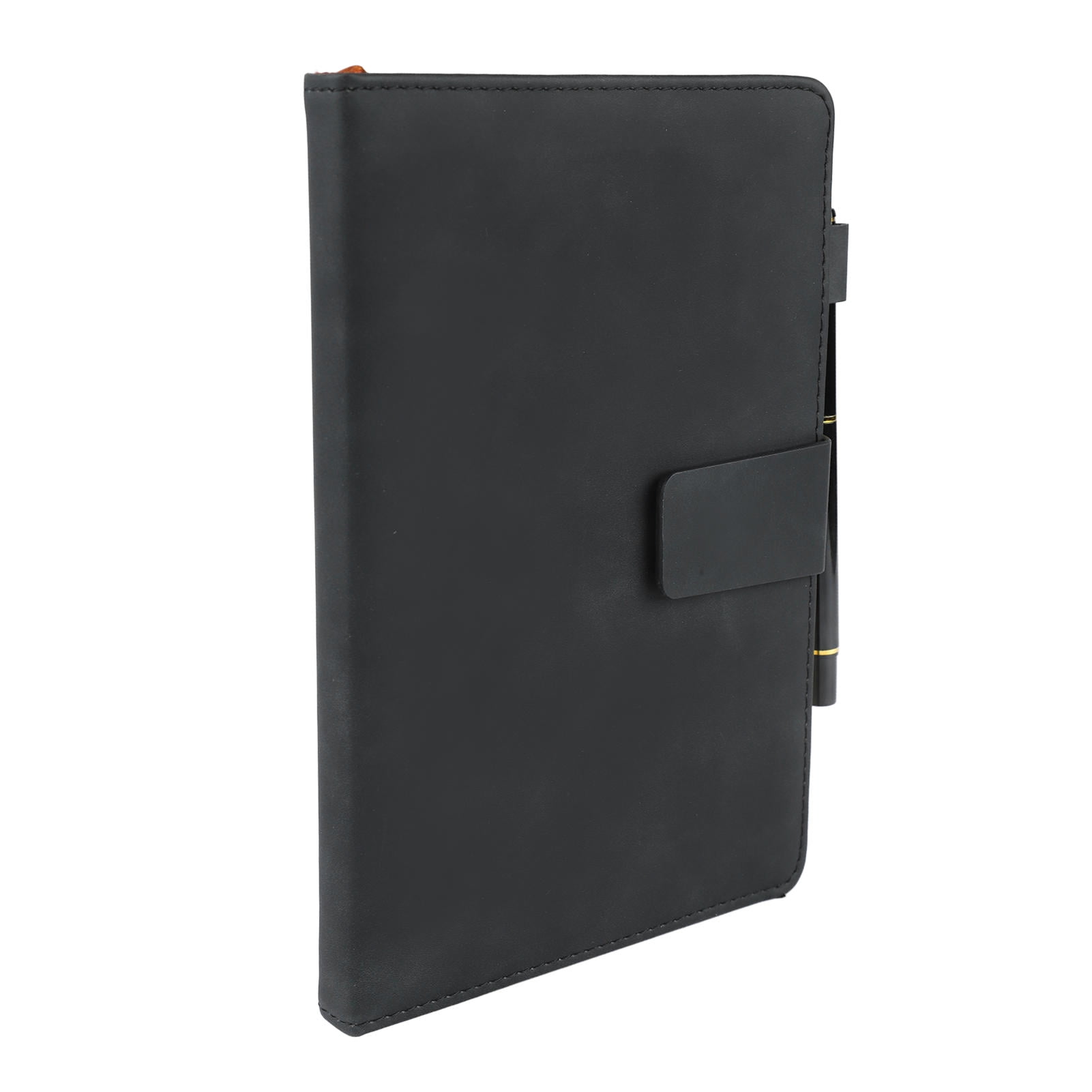 YAHHU A5 PU Leather Notebook – 232 Pages, Lined, Ink-Resistant, Ribbon Bookmark–Black