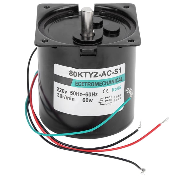 YAHHU AC Synchronous Motor with Capacitance Permanent Magnet Low Speed for Micro Machinery 60W 30rpm/min AC 220V[cite: 1]