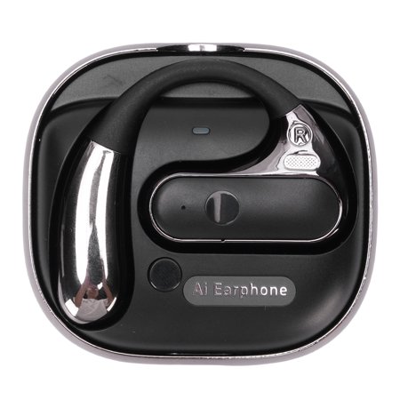 YAHHU AI Translation Earbuds Open-Ear Wireless Bluetooth 5.4 Headphones 130+ Languages Real-Time Translator App Support for iOS Android Mobile Devices Black (4.33 inches / 11 cm)