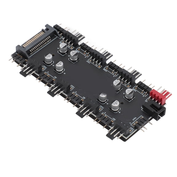 YAHHU ARGB PWM 2 in 1 Hub 8 Way 5V 3 Pin RGB and 12V 4 Pin Fan Controller SATA Power PC Splitter