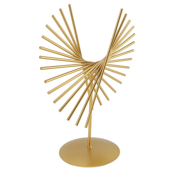 YAHHU Abstract Eagle Ornament Light Luxury Metal Geometric Lines Sculpture Decoration with Base for Home Livingroom Office, 9.06 inches / 23 cm