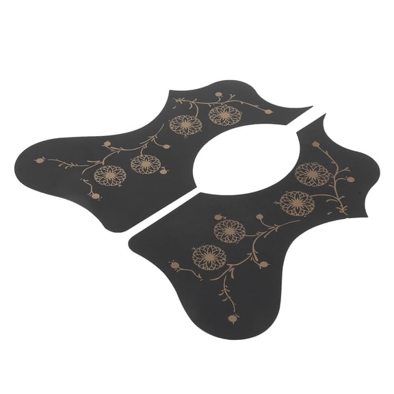 YAHHU Acoustic Guitar Pickguard Plate Set, 2 Pieces Plastic Scratch Guard Accessory Replacement Parts, Professional Grade Instrument Protection, Solid Black Color (8.66 inches / 22.0 cm Length)