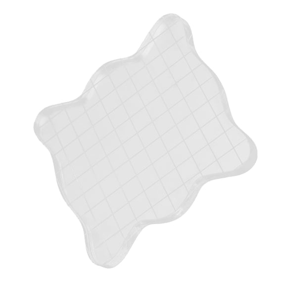 YAHHU Acrylic Rubber Stamp Block for Scrapbooking Cards Stamping Process Clear Design Easy Handle Square Shape with Grid Lines, Large Size 2.95 inches / 7.5 cm