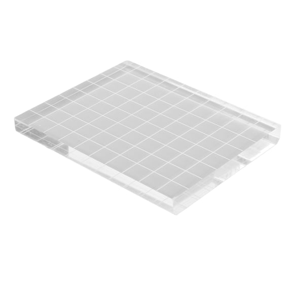 YAHHU Acrylic Stamp Block Clear Lines Transparent Rigid DIY Clear Stamp Block for Cards Notebooks Diaries Invitations (4.33 inches / 11 cm)