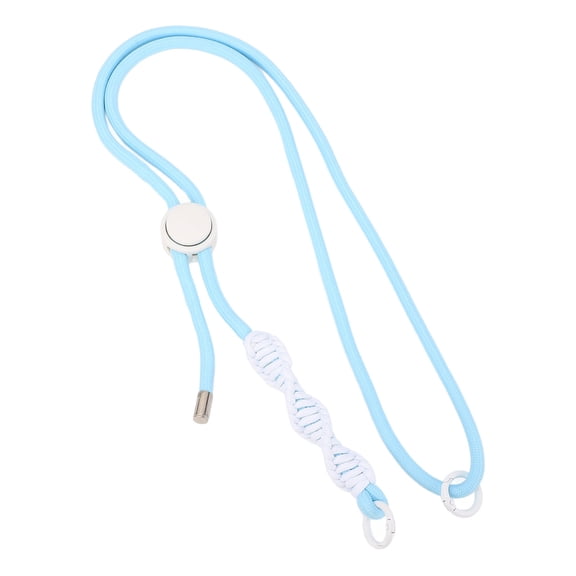 YAHHU Action Camera Anti Loss Rope with 1/4 Inch Screw Adjustable Nylon Cross Body Shoulder Strap for POCKET 3 for ONE X3 X4 (Light Blue Rope White Knot, 5.51x3.94x1.18 inches / 14x10x3 cm)