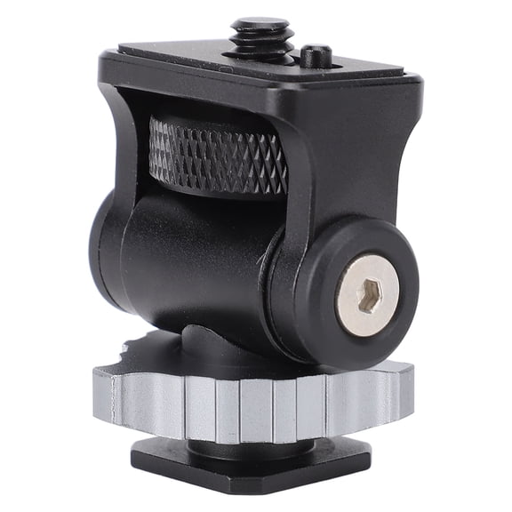 YAHHU Adjustable Camera Display Mount, 360 Swivel & 180 Tilt Monitor Holder Bracket with Cold Shoe for Flash Light, Microphone, LED Light, Aluminum Alloy, 1/4 Inch Port (3.54 inches / 9 cm)