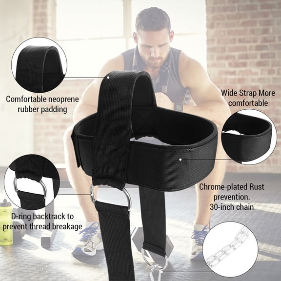 YAHHU Adjustable Neck Harness for Exerciser Workout with Wide Padded Strap 30 inches / 76.2 cm Chain