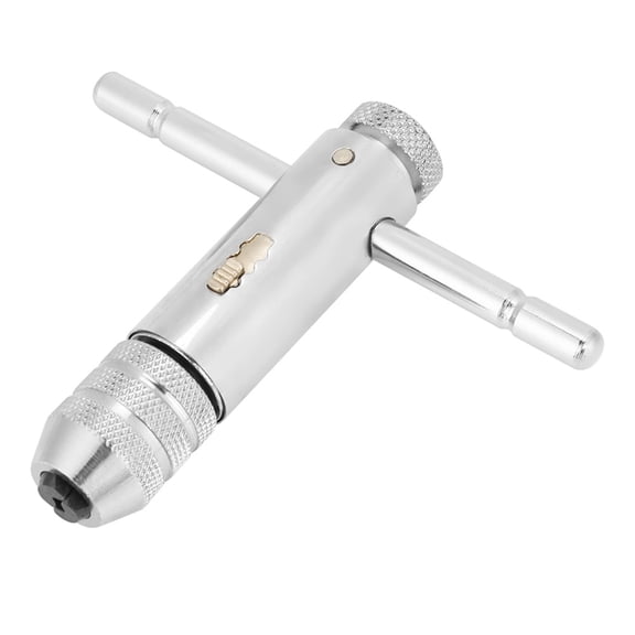 YAHHU Adjustable T-Bar Handle Ratchet Tap Wrench, Reversible Threading Tool for M3-M8 Taps (3.3 inches / 85 mm)