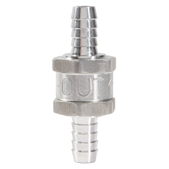 YAHHU Aluminium Fuel Non Return Check Valve One Way Petrol 6/10/12MM Optional for Carburetors and Low Pressure Fuel Systems, Silver