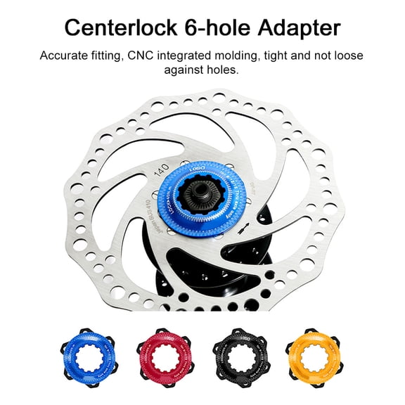 YAHHU Aluminum Alloy Bicycle Centerlock 6-Hole Adapter Bike Disc Hub Conversion 6 Bolt Brake Rotor 2.0 inches / 52 mm Black