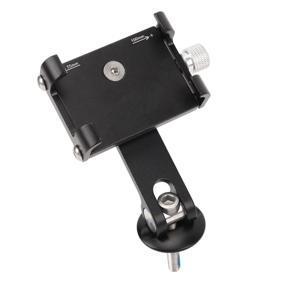 YAHHU Aluminum Alloy Bicycle Phone Mount, Secure Bike Stem Headset Holder for Mountain and Road Bikes, Black (4.72 inches / 12 cm)