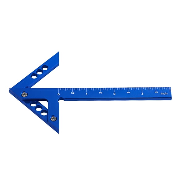 YAHHU Aluminum Alloy Center Gauge and Carpentry Square Measuring Tool - 45/90 Degree Scribing Ruler for Woodworking Center Finding, Highly Accurate Construction Instrument (6.3 inches / 16 cm)