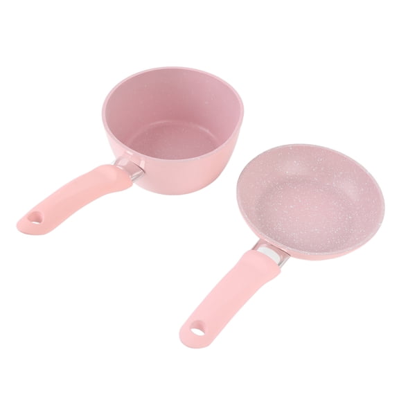 YAHHU Aluminum Alloy Nonstick Frying Pan and Removable Soup Milk Pot Cookware Set for Electric Ceramic Stove Small Saute Pan for Baby Food Preparation Kitchen Essentials (4.9 in / 12.5 cm)