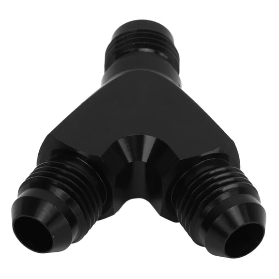 YAHHU Aluminum Black Coupler Union Fitting Splitter Y Adapter Leak Proof For Fuel Hose 6AN Size Universal Automotive Replacement Parts Heavy Duty Easy Install