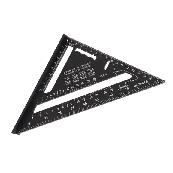 YAHHU Aluminum Triangle Ruler 7 inches / 17.8 cm Carpenter Square Metal Layout Tool for Precision Woodworking Measuring and High Accuracy Blueprints Construction DIY