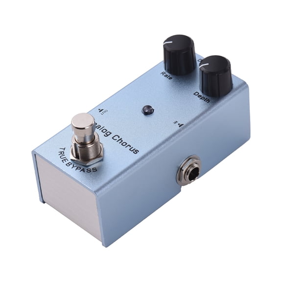 YAHHU Analog Chorus Guitar Effects Pedal, Rate and Depth Controls, Electric Guitar Effector with True Bypass, Aluminum Shell, Light Blue, 3.7 inches / 9.3 cm