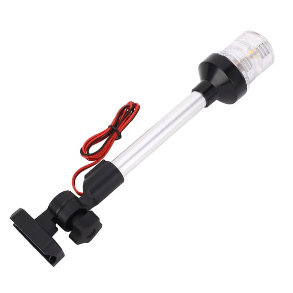 YAHHU Anchor Light IP67 Waterproof White LED 3NM Visibility All Round Fold Down Boat Stern Light for Pontoons Flat Boats AC DC 12-24V 12 Inches / 30.5 cm