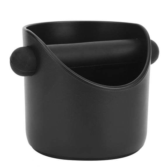 YAHHU Anti-Slip Espresso Coffee Knock Box Grounds Slag Bucket With Rubber Bar Abs Material Straight Mouth Design For Home Coffee Shop Bar 4.2 inches / 10.6 cm Height Black