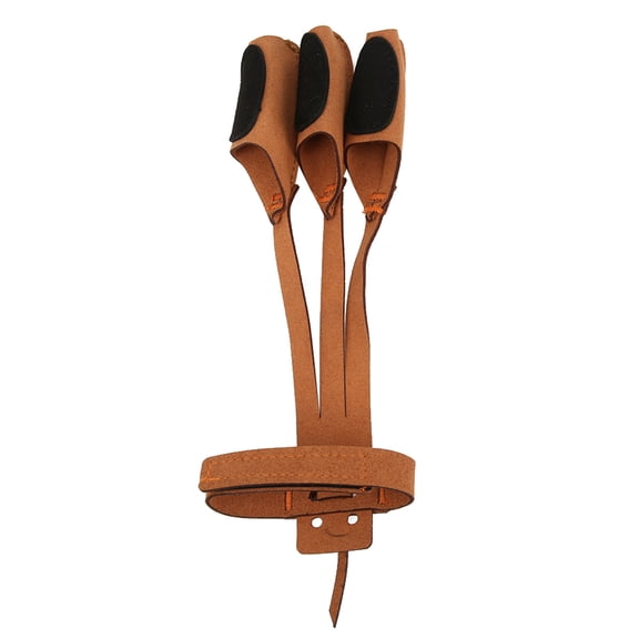 YAHHU Archery Recurve Bow Three Finger Protection Glove Traditional Bow Protective Gear in Brown Color for Shooting Practice Training High Quality Microfiber Material Comfortable Fit Size