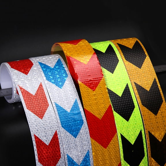 YAHHU Arrow Safety Warning Conspicuity Reflective Tape Strip Sticker for Automobiles Motorcycle Car-Styling, High Visibility Weatherproof Adhesive Tape for Night Road Safety, 118.11 inches / 300 cm