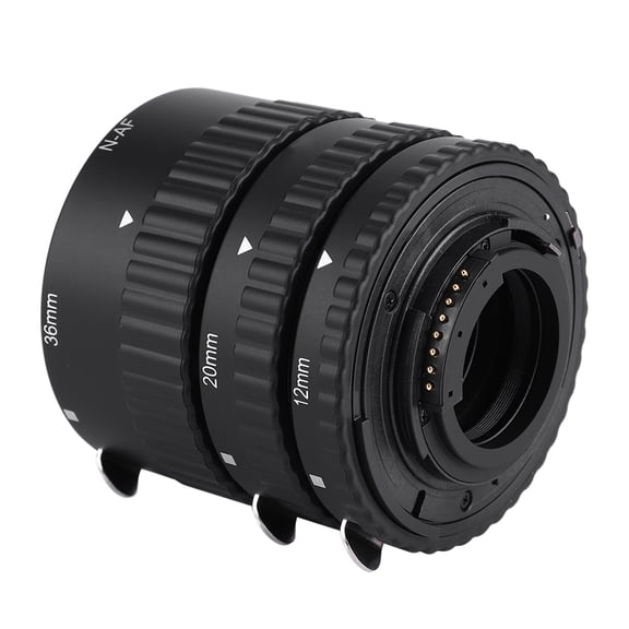 YAHHU Auto Focusing Macro Extension Lens Tube Set for DSLR Cameras 12mm 20mm 36mm Compact Size (3.5 inches / 8.9 cm) Black