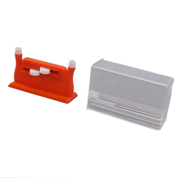 YAHHU Auto Needle Threader Automatic Hand Sewing Device with 5 Needles Compact Cross Stitch Threading Tool Orange