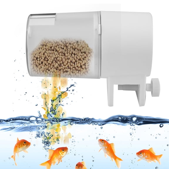 YAHHU Automatic Fish Feeder Dispenser Timer for Aquarium Fish Tank, Vacation Auto Feeding Equipment, Programmable Food Dispenser, 6.30 Inches / 16 cm Long, Battery Operated Dispenser Device