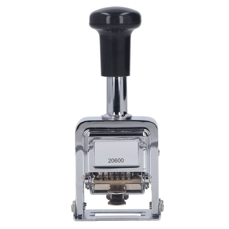 YAHHU Automatic Numbering Machine Zinc Alloy Self Inking Number Stamp 6 Digit Seal for Ticket Serial Numbering Clear Inking Easy Operation Office Stamping Tool (5.91 inches / 15 cm Length)