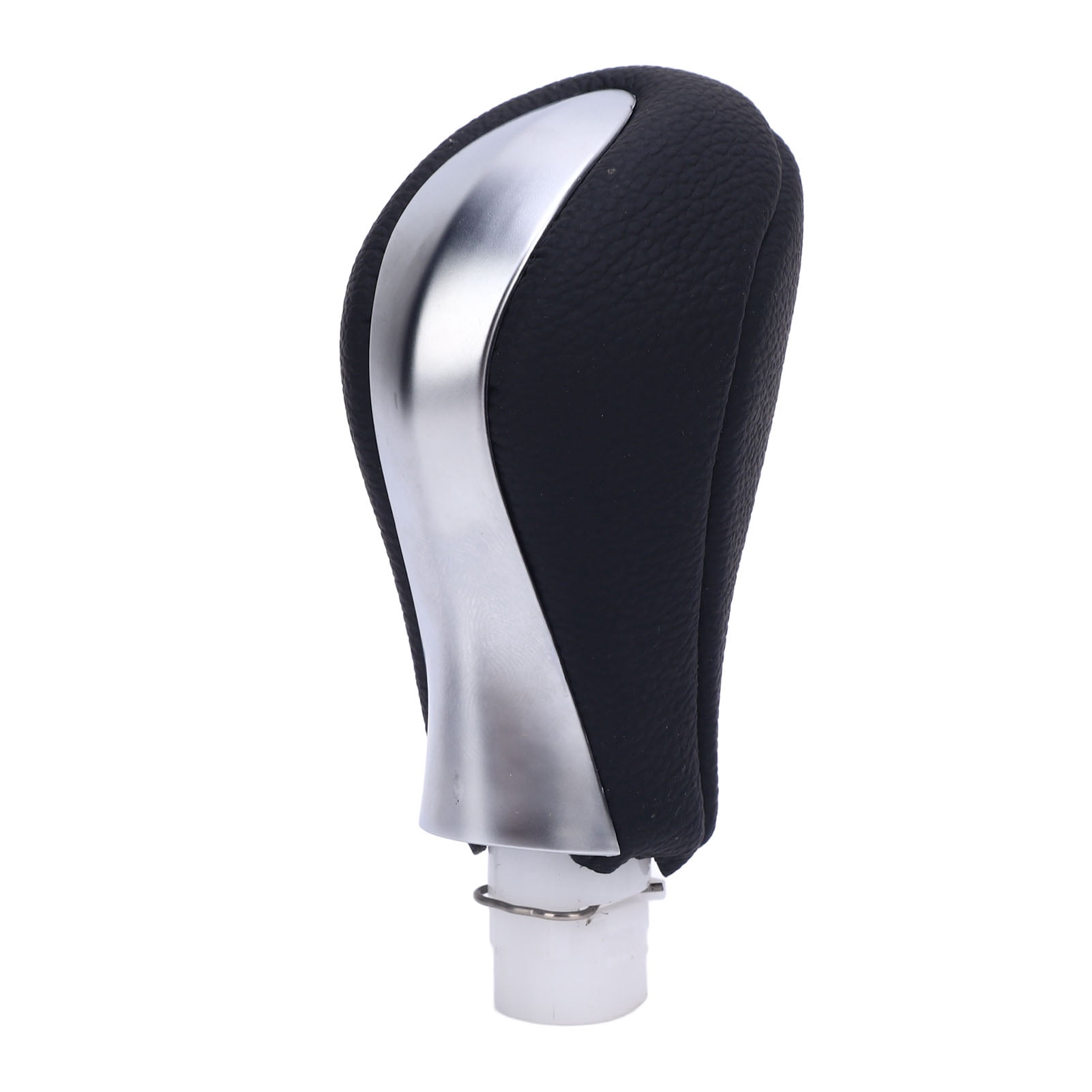YAHHU Automatic Transmission Gear Shift Knob Silver Cover PU Leather Shifting Stick Handle for Infiniti Q50 2013-2017 OE 34910-4GA0A (4.33 inches / 11.00 cm)