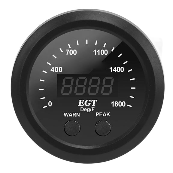 YAHHU Automotive Universal Car Exhaust Gas Temperature Gauge 2-1/16 inches / 52mm Ultra Thin 0-1800F Red LED EGT Meter with Sensor Modification Kit