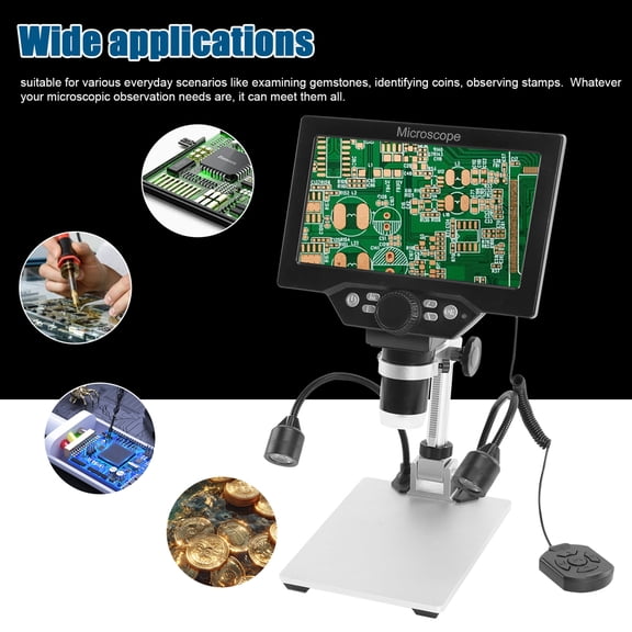 YAHHU B1200 Digital Microscope 12MP 7 Inch LCD Display 1-1200X Continuous Amplification Magnifier (17.78 cm / 7 inches)