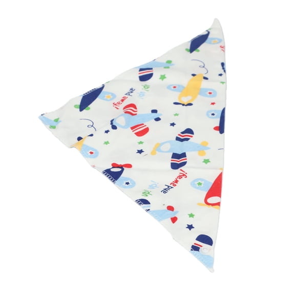 YAHHU Baby Infant Soft Cotton Saliva Towel Triangle Scarf Dribble Bandana Bibs Newborn Burp Cloth, Airplanes, 16.1 inches / 41 cm