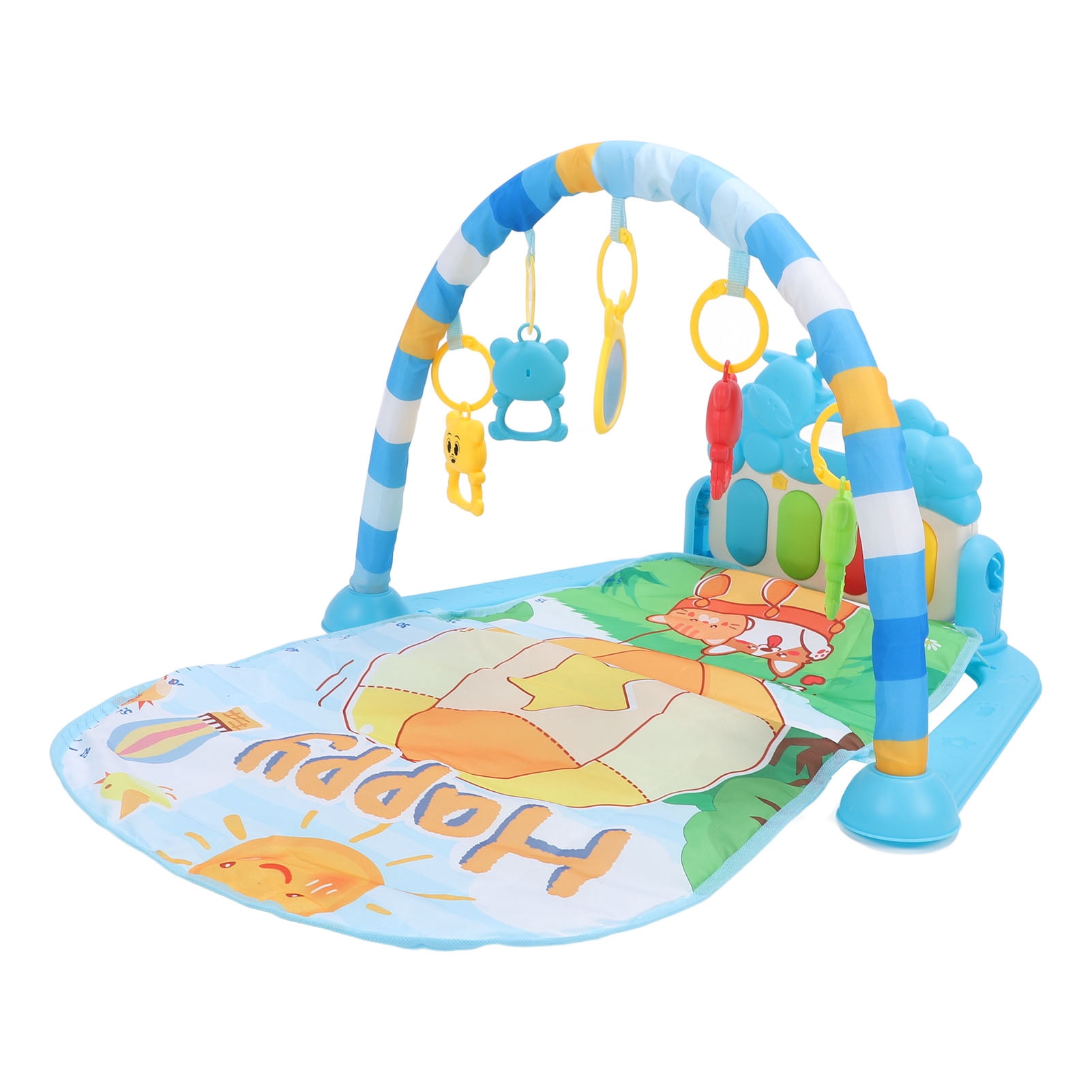 YAHHU Baby Playmat Play Piano Gym Musical Learning Toy Tummy Time Play Mat for Newborn Aged 0 To 36 Months, Multicolor Interactive Activity Center with Sounds and Attachable Toys