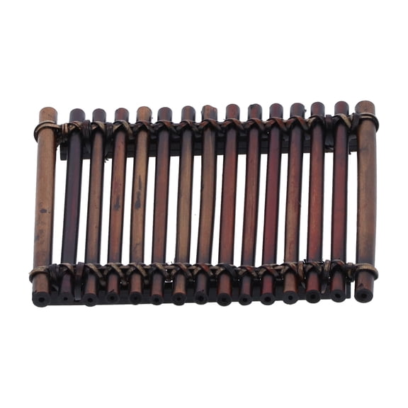 YAHHU Bamboo Tea Set Raft Square 5.1 x 5.1 inches / 13 x 13 cm Compact Kung Fu Tea Tray Coaster for Teapots and Cups Beverage Serving Accessories