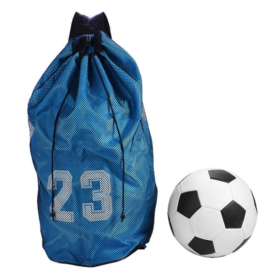 YAHHU Basketball Football Soccer Training Exercising Mesh Backpack Shoulder Drawstring Bag Multi-Functional Storage Equipment Sports Bag Blue 10.24 inches / 26 cm x 21.65 inches / 55 cm