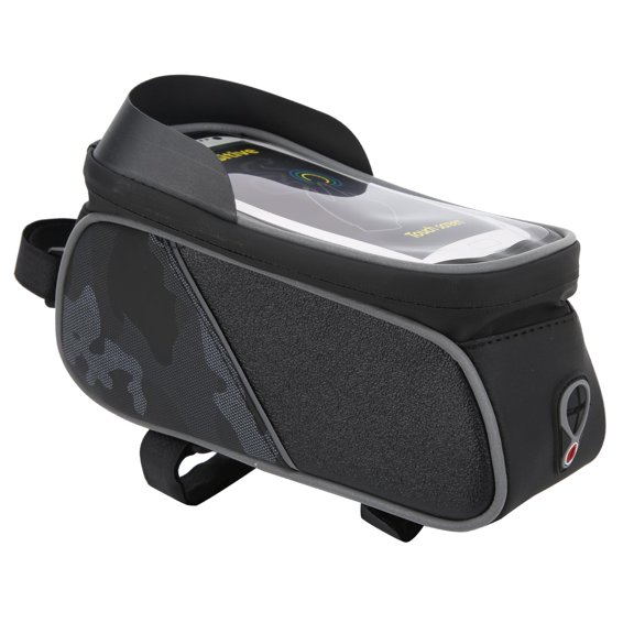 YAHHU Bike Front Frame Bag Waterproof TPU Sensitive Touch Screen Top Tube Phone Mount Bag Pouch for Cycling Compatible with Under 6.5 inches Mobile Phones 8.7 in / 22 cm Length