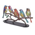 thumbnail image 1 of YAHHU Birds On Branch Desktop Ornaments Iron Double Painted Bird Colorful Figurine Tablet Home Office Decor Knick-Knacks Vivid Metal Art Gifts for Indoor Decoration 5 Birds (11.81 inches / 30.0 cm), 1 of 4