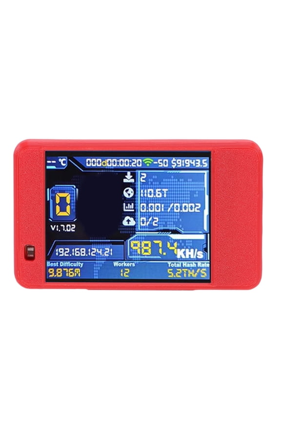 Bitcoin Miner USB Plug and Play Bluetooth WIFI 1060KH/s 2.8 Inch Display Solo Lottery Miner for Crypto Enthusiasts Red