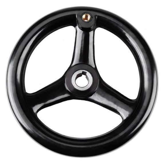 YAHHU Black 3-Spoke Plastic Hand Wheel with Revolving Handle for Milling Machine, Universal Fit Replacement Part for All Type Machine Tools, 7.7 inches / 19.7 cm Outer Diameter