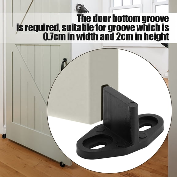 YAHHU Black Coated POM Plastic Floor Guide for Sliding Barn Door Bottom Gate Hardware Accessory Kit High Strength Anti-Swing Mount 0.16 in / 0.4 cm