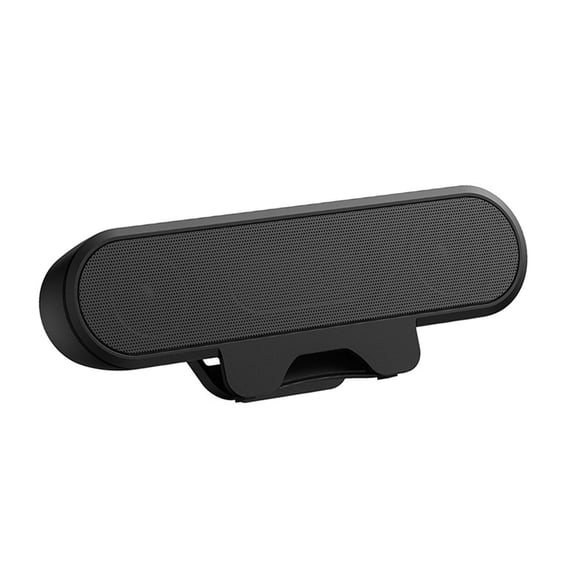 YAHHU Black Computer Speaker High Definition Stereo Loud Sound Volume Control USB A and USB C Wired Mini Desktop PC Speaker Easily Clamps on Display Monitor