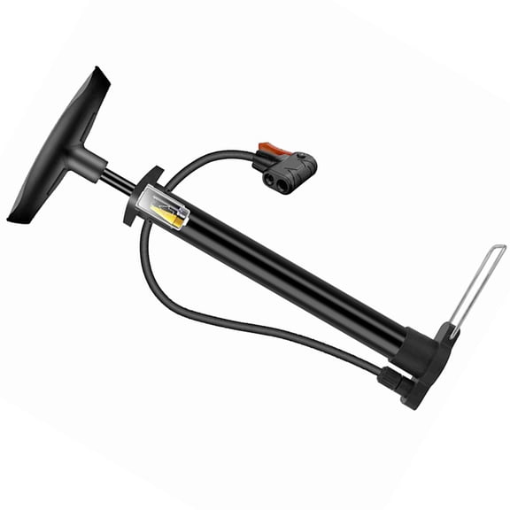 YAHHU Black Flat Portable Cycling Air Pump with Metal Foot Base Multi Functional 160 PSI Tire Inflator for Bikes Cars