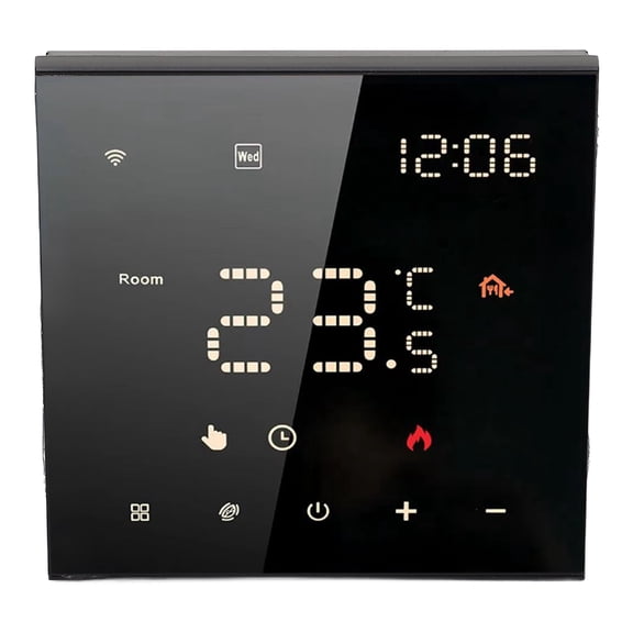 YAHHU Black ME82 LED 7 Smart Thermostat Touchscreen APP Control Home Thermostat 100-250VAC 16A Electric Floor Heating System Temperature Controller