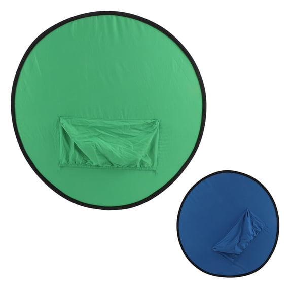 YAHHU Blue Green 2 in 1 Background Screen Collapsible Portable Chromakey Backdrop Panel for Photography Live Streaming Video Conferencing, Reversible Double-Sided, 43.3 inches / 110 cm[cite: 1]