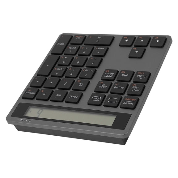 YAHHU Bluetooth Number Pad 2.4G USB Wireless Numeric Keypad 34 Keys Dual Mode for Laptop Desktop Mac Windows Black (6.69 inches / 17.0 cm)