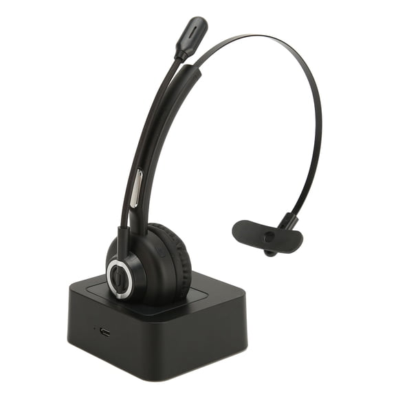 YAHHU Bluetooth Telephone Headset Single Ear Rotatable Microphone Wireless Business Headset with Charging Base 7.08 inches / 18 cm