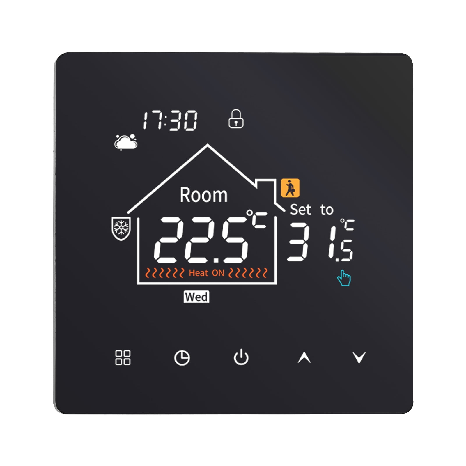 YAHHU Boiler Water Heating 2-In-1 Thermostat Smart Heater Controller Programmable with 4-Level Backlit Display No WiFi